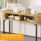 Console avec rangement, table de canapé en bois avec porte coulissante, table d'entrée pour salon, canapé, couloir, hall d'entrée