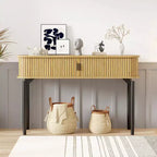 Console avec rangement, table de canapé en bois avec porte coulissante, table d'entrée pour salon, canapé, couloir, hall d'entrée