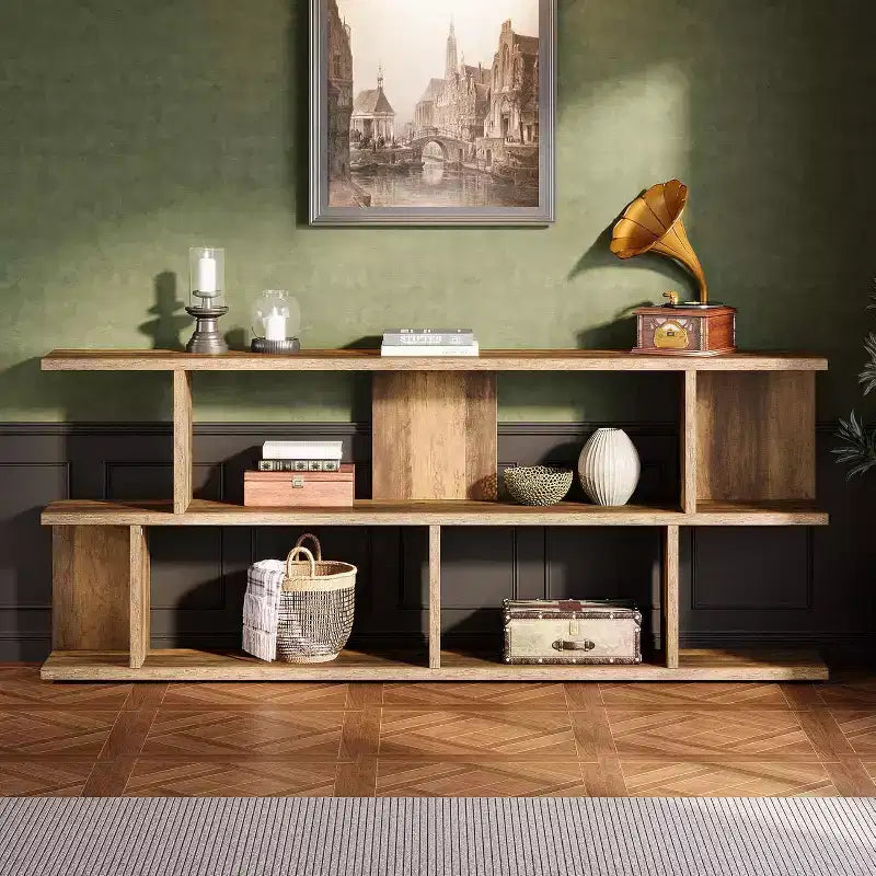 Lantine Table console à 3 niveaux extra-longue de 71 po derrière le canapé