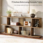 Lantine Table console à 3 niveaux extra-longue de 71 po derrière le canapé