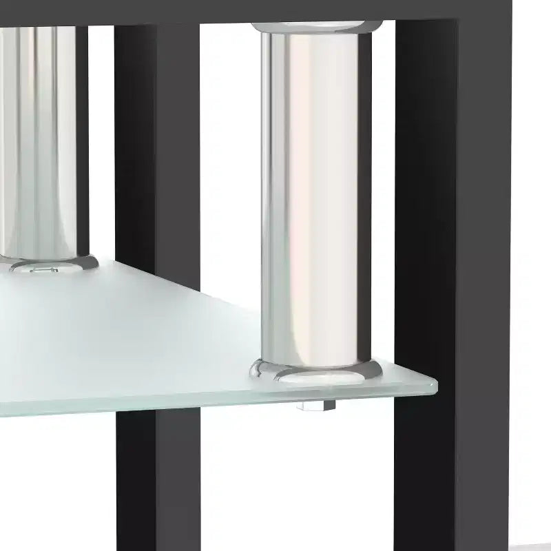 MAYEERTY Table d'appoint moderne en verre trempé, table d'appoint carrée pour salon ou chambre à coucher, transparente