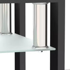MAYEERTY Table d'appoint moderne en verre trempé, table d'appoint carrée pour salon ou chambre à coucher, transparente