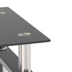 MAYEERTY Table d'appoint moderne en verre trempé, table d'appoint carrée pour salon, chambre à coucher, lot de 2, noir