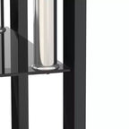 MAYEERTY Table d'appoint moderne en verre trempé, table d'appoint carrée pour salon, chambre à coucher, lot de 2, noir