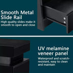 Table de Chevet Hommpa LED Moderne Haute Brillance avec 2 Tiroirs