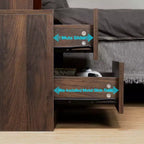 Table de Chevet Moderne Hommpa à LED avec Station de Recharge sans Fil et 2 Tiroirs