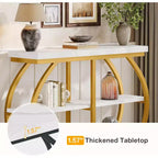 Console d'entrée industrielle Lantine 41.3 à 3 niveaux avec cadre en métal arqué et étagères de rangement