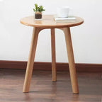 Table d'appoint ronde en bois de chêne massif, montage facile, pour salon, chambre, balcon