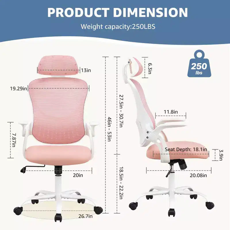 Chaise de bureau pivotante : Conception ergonomique, Repose-pieds, Inclinable, Cuir PU