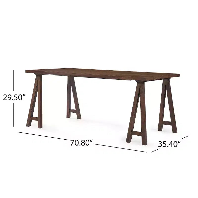 Table de salle à manger moderne en bois de style Mid-Century GDFStudio Sabrina