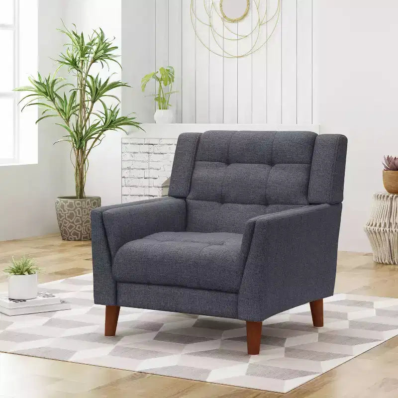 Christopher Knight Home Anvith Fauteuil club capitonné de style moderne du milieu du siècle