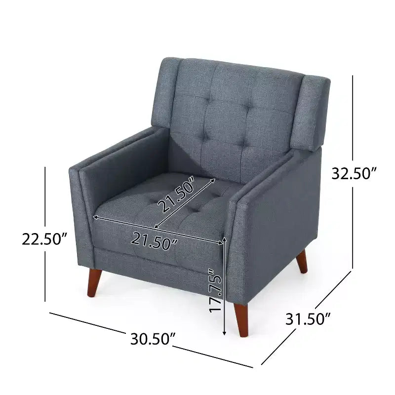 Christopher Knight Home Anvith Fauteuil club capitonné de style moderne du milieu du siècle