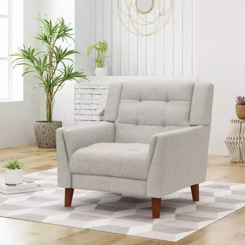 Christopher Knight Home Anvith Fauteuil club capitonné de style moderne du milieu du siècle