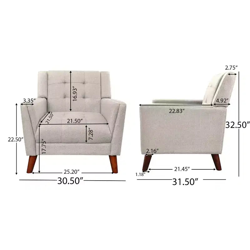 Christopher Knight Home Anvith Fauteuil club capitonné de style moderne du milieu du siècle