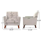 Christopher Knight Home Anvith Fauteuil club capitonné de style moderne du milieu du siècle