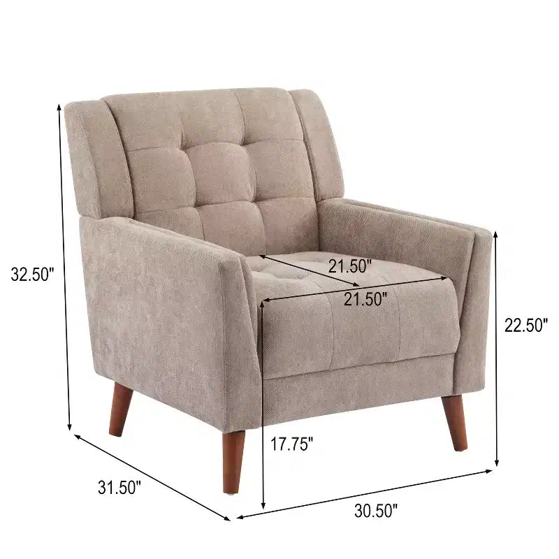 Christopher Knight Home Anvith Fauteuil club capitonné de style moderne du milieu du siècle