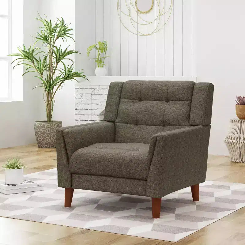 Christopher Knight Home Anvith Fauteuil club capitonné de style moderne du milieu du siècle
