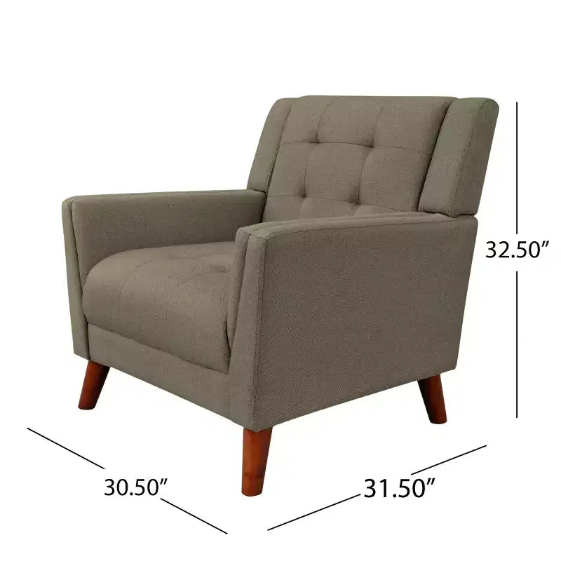 Christopher Knight Home Anvith Fauteuil club capitonné de style moderne du milieu du siècle