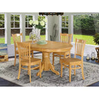 HomeStock Oval Dining Table Set With 4 Chairs Formal Style