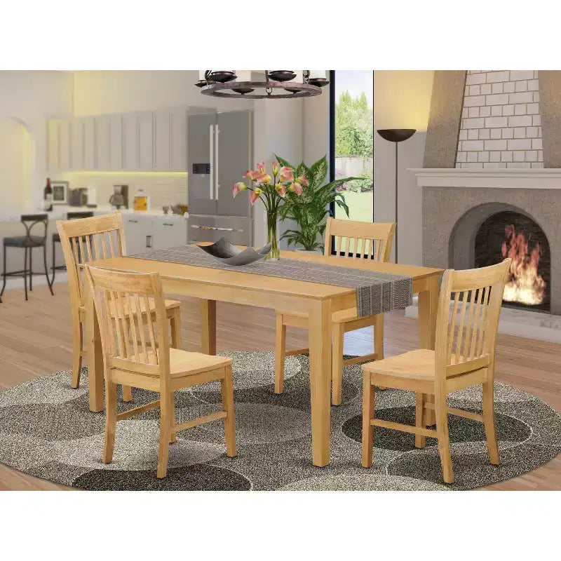 HomeStock Dining Table Set With 4/6 Chairs Kitchen Dining Room 36x60 Inch
