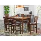 HomeStock Kitchen Counter Table Set Mahogany Finish
