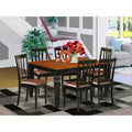 HomeStock Weston 5 Piece Kitchen Table Set Black Linen Fabric Chairs