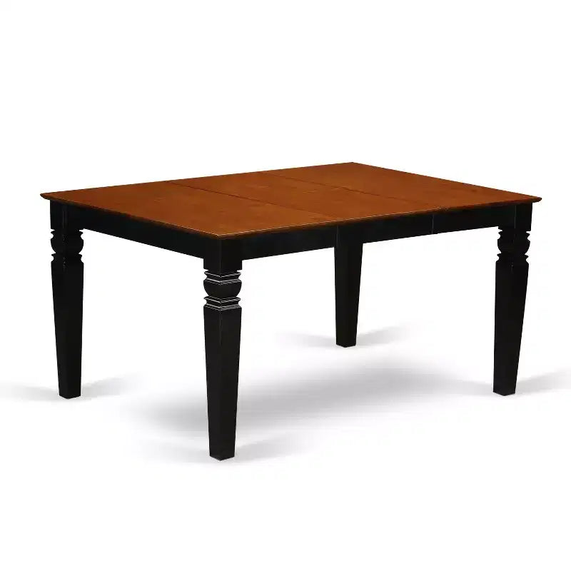 Ensemble de 5 pièces HomeStock Weston : Table de cuisine et chaises en tissu lin noir