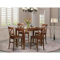 Rubber Wood Counter Height Dining Set Transitional Style 135