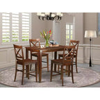 Rubber Wood Counter Height Dining Set Transitional Style 135
