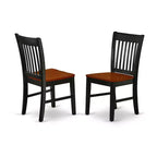 HomeStock Cerisier Noir Ensemble Table et 4 Chaises de Cuisine 5 Pièces