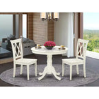 HomeStock Linen White Round Kitchen Dining Table Set