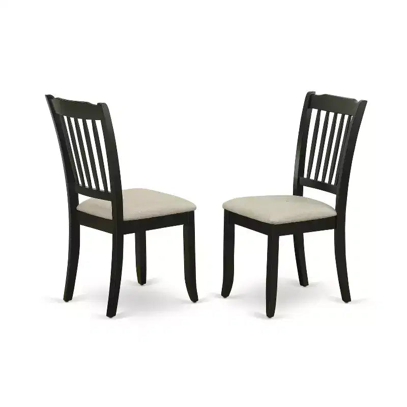 HomeStock Duda7 Blk C Ensemble de salle à manger 7 pièces avec table de cuisine noire rectangulaire