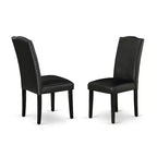 Ensemble de salle à manger moderne 5 pièces Table de cuisine et 4 chaises Noir