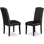 Ensemble de salle à manger moderne 5 pièces Table de cuisine et 4 chaises Noir