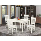 HomeStock Linen White Dining Set Modern Style 10017