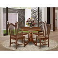 HomeStock ANDO5 MAH W 5 Piece Round Dining Set Mahogany