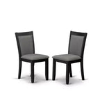Ensemble de salle à manger HomeStock Round Pedestal Dinette avec chaises en tissu lin noir brossé