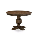 Ensemble de table à manger ronde avec 6 chaises, style Parsons en tissu de lin