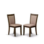 Ensemble de table à manger ronde avec 6 chaises, style Parsons en tissu de lin
