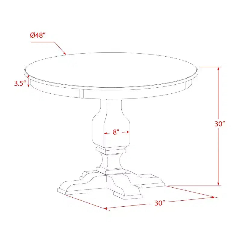 Ensemble de table à manger ronde avec 6 chaises, style Parsons en tissu de lin