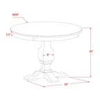 Ensemble de table à manger ronde avec 6 chaises, style Parsons en tissu de lin