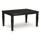 Ensemble table de salle à manger HomeStock, table rectangulaire et 6 chaises, noir et gris foncé