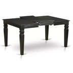 Ensemble table de salle à manger HomeStock, table rectangulaire et 6 chaises, noir et gris foncé