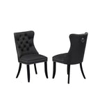 Ensemble table de salle à manger HomeStock, table rectangulaire et 6 chaises, noir et gris foncé