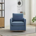 Fauteuil pivotant GDFStudio Clare de 78 cm de large, en bois, avec revêtement en chenille et base en métal