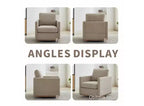Fauteuil pivotant GDFStudio Clare de 78 cm de large, en bois, avec revêtement en chenille et base en métal