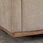 Fauteuil pivotant GDFStudio Clare de 78 cm de large, en bois, avec revêtement en chenille et base en métal