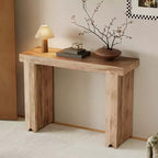 Console et Table d'appoint d'entrée Whisen de style ferme minimaliste en bois de manguier avec plateau épaissi