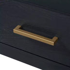 Meuble TV 74 W, console TV, armoire de rangement, centre de divertissement, buffet avec 3 tiroirs et étagère ouverte, marron/noir/gris - Christopher Knight Home