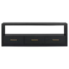 Meuble TV 74 W, console TV, armoire de rangement, centre de divertissement, buffet avec 3 tiroirs et étagère ouverte, marron/noir/gris - Christopher Knight Home